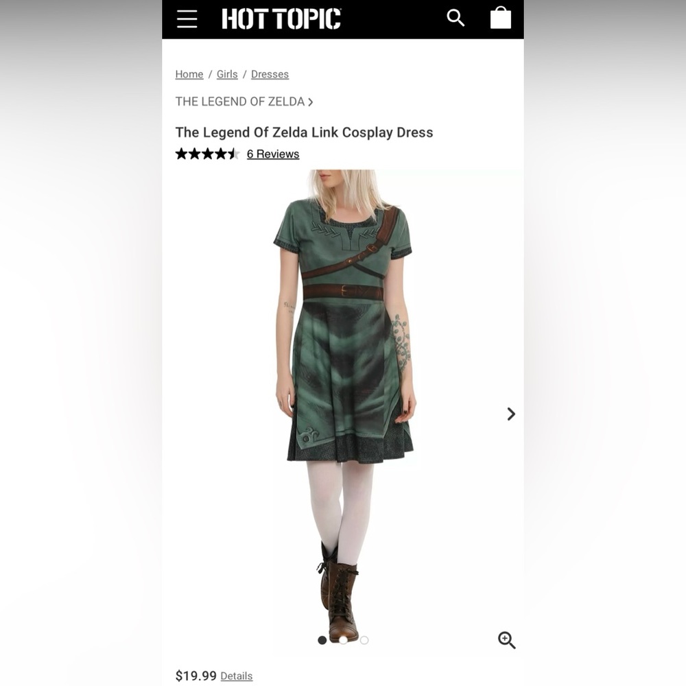 Hot Topic The Legend of Zelda Link Cosplay Dress